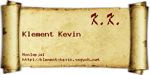 Klement Kevin névjegykártya